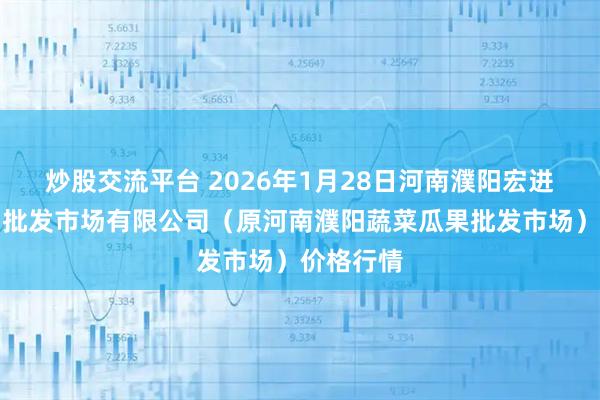 炒股交流平台 2026年1月28日河南濮阳宏进农副产品批发市场有限公司（原河南濮阳蔬菜瓜果批发市场）价格行情